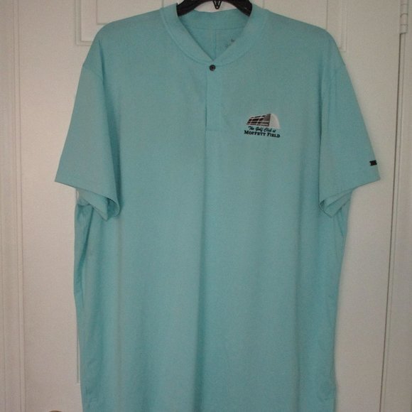 Nike Tiger Woods Mens The Golf Club at Moffett Field S/S Aqua Henley NWOT - XL - Picture 3 of 5
